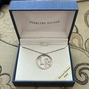 Diamond accent love sterling silver necklace